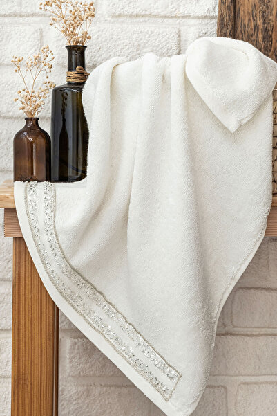 Elart Prosop de față Vals, 100% bumbac, cu dantelă brodată cu pietre (50x80 cm)