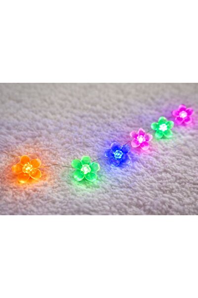 EMKSHOP 1 METRE KENDİNDEN PİLLİ ÇİÇEKLİ RENGARENK YANAN 3 MODLU ÇİÇEK LED IŞIK