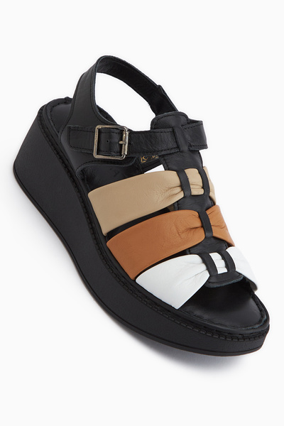 Limoya Larisa Genuine Leather Black Women's Sandals