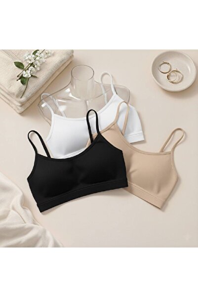 Twentyipek Women's Colorful 3-Piece Rope Strap Padded Half Tank Top 95% Cotton