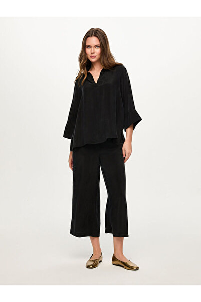 Faik Sönmez Yarım Patlı 3/4 Kol Cupro Bluz S26BLZ021