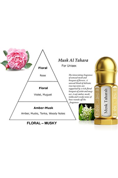 GEMSPIRE Musk Tahara Attar Perfume Oil, Unisex Floral Fragrance with Rose & Amber, Alcohol-Free, 12ml