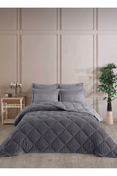 Bikaya Home Wellsoft Single Sleeping Set |   Striped Jacquard |   Quilt + Fit...