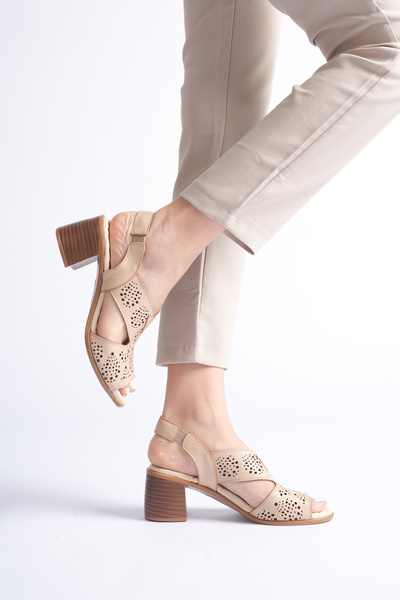 aka prestij ayakkabı comfort Genuine Leather Orthopedic Poly Sole V-Cut Low-Cut Women's Sandals