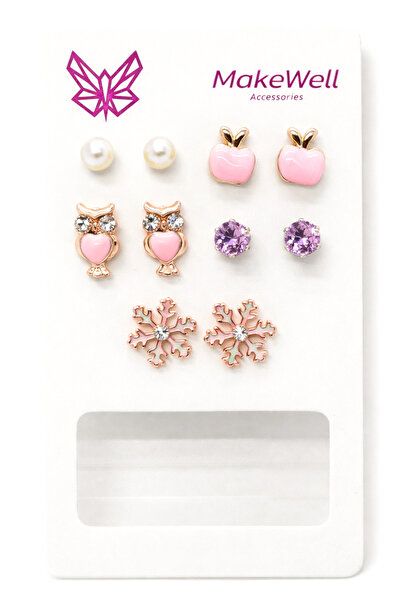 MakeWell Multiple Earring Set for Girls Kuromi Stitch Tom and Jerry Cat Owl L...