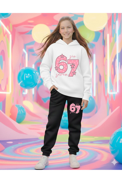 STİL-X SET DE TRENING PENTRU FETE CU IMPRIMEU SIX SEVEN, 67 DE MODELE