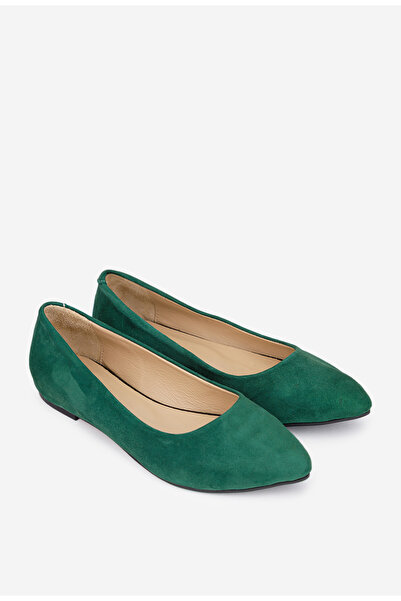 Dasha Balerini dama verzi din piele naturala intoarsa