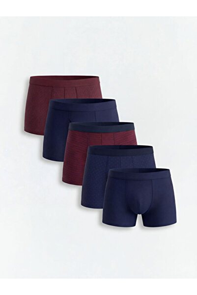 LC Waikiki Rmz Gi̇yi̇m Farkiyla Standardfit Cotton Flexible Men's Boxer 5-Pack