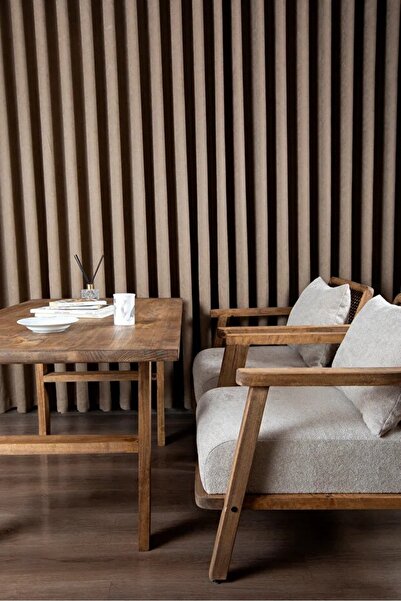 MODERN LİFEE Doğal Ahşap, Açık Ceviz Modern, Yemek Masası (4-6 Kişilik)