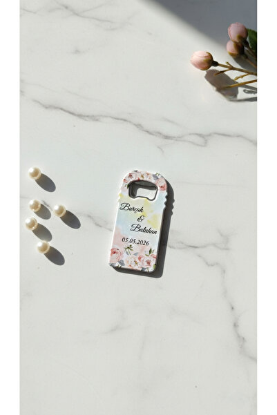 UViolets Kişiye Özel İsimli Çiçek Buketi Temalı Magnet Açacak Düğün Söz Nişan...