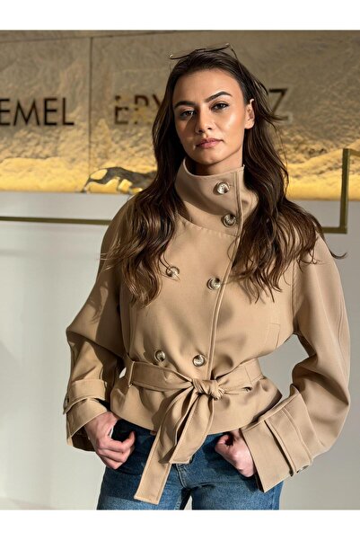 EMEL ERYILMAZ Dik Yaka Trençkot Premium