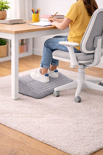 SDT TİCARET çalışma masası altı ayak rampası gri renkli ayak rampası ofis mas...