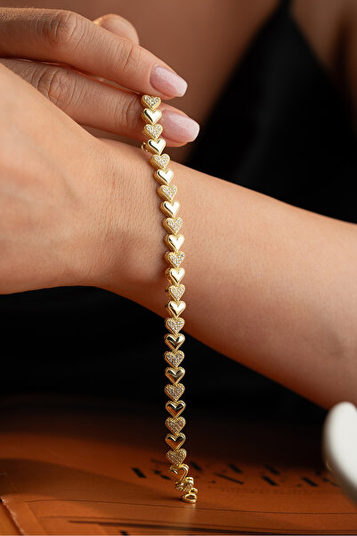 Silvano Jewelry 925 Ayar Gümüş Kalpli Tasarım Model Bileklik