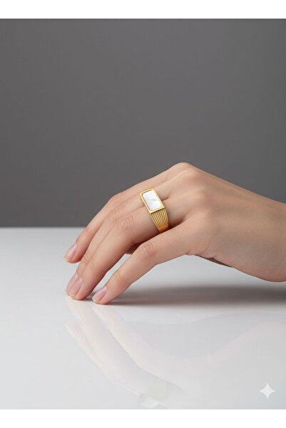 stainless steell White Pearlescent Steel Ring