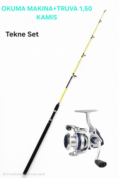 Okuma ARIA-6000a Painting Silver 1BB Olta Makinesi+TRUVA 150 CM TEKNE KAMIŞI SET