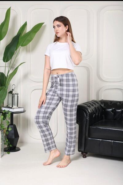 ANI İÇ GİYİM بيجامة نسائية من القطن بقصة مريحة وحزام على الخصر BYATI009