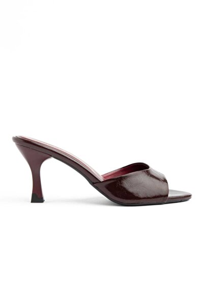 CHICELLA Pantofi cu toc pentru femei Torino Burgundy Rustic papuci