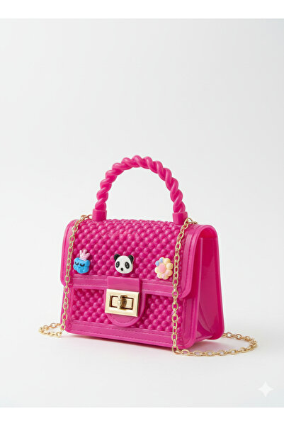 synshop Силиконова чанта през рамо с флорален мотив „Панда“ в цвят фуксия за ...
