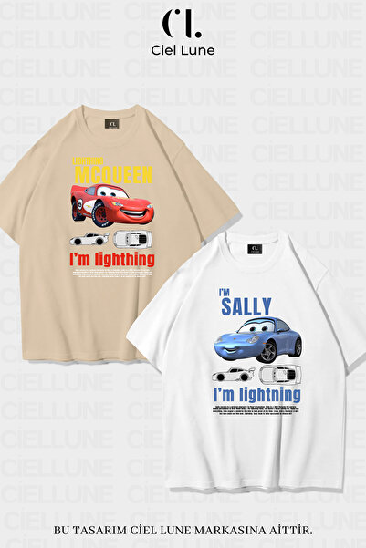 Ciel Lune Unisex Women Men Lightning McQueen and Sally Printed Lover Couple C...