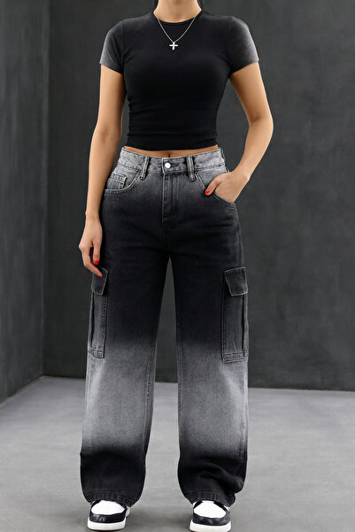 deniva Wide Leg Oversize Cargo Pocket Baggy Jeans