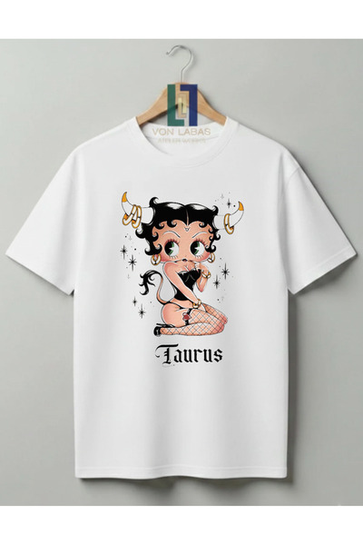 Grafftee Clothing Tricou Betty Boop, 100% bumbac, unisex, de înaltă calitate,...