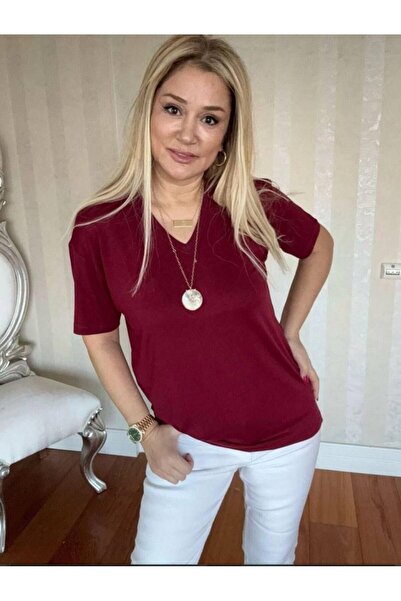 JANES Women's Short Sleeve V-Neck Blouse