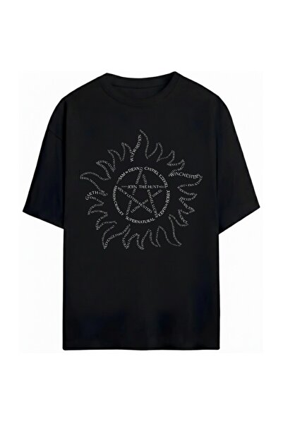 SVART WEAR Supernatural Printed Unisex Oversize 100% Cotton T-Shirt