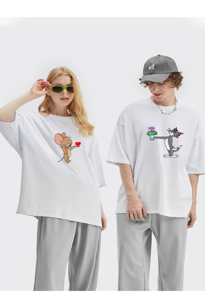 Ciel Lune Unisex Women Men Tom And Jerry Printed Lover Couple Combination Des...