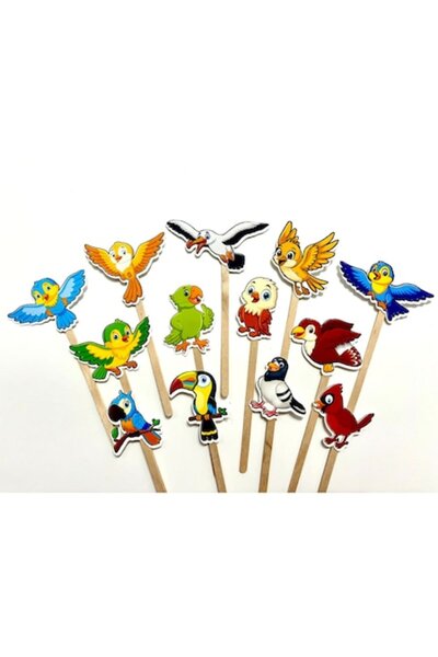 DecoParty Cake Toppers Set, Birds, DecoParty, 13 Figures