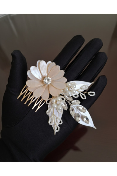 Mirnova Pink Flower Model Bridal Comb Buckle-Comb Buckle-Bridal Crown(1 Piece)