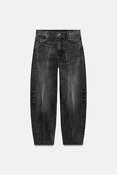 HAZELANNA Washable Anthracite Balloon Jean