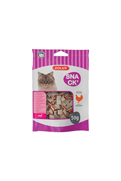 Zolux وجبة خفيفة للقطط، ساندوتش دجاج صغير، 50 غرام، عبوة من 6 قطع