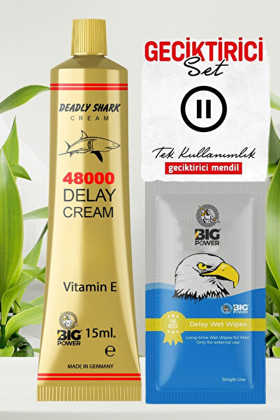 BİG POWER Erkeklere Özel Géciktirici Krem ve Tek Kullanımlık Géciktirici Mend...