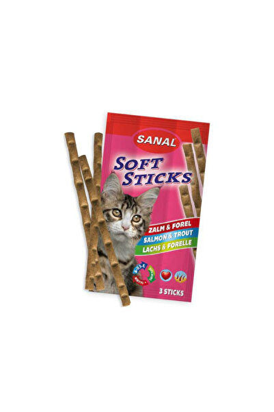 Sanal Salmon & Trout Soft Sticks for Cats 3x15g Pack of 7