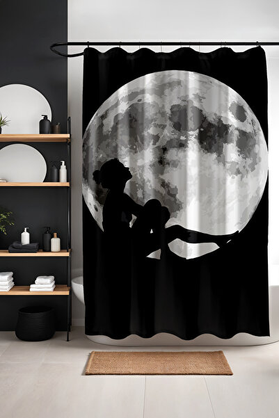 EVPANYA Κουρτίνα μπάνιου, Κουρτίνα ντους με σχέδιο Quiet Waiting, Κουρτίνα μπ...