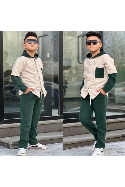 muzur r kids muzur r kids قميص وبنطلون للأولاد بقلنسوة من Bayramlık، طقم أنيق...