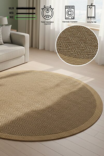 SİMEREV HALI HOME CONSEPT Modern Jüt Yıkanabilir Kaymaz Tabanlı Halı Salon Mu...
