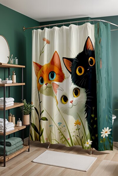 EVPANYA Bathroom Curtain, Friends in the Garden Patterned Shower Curtain, Bat...