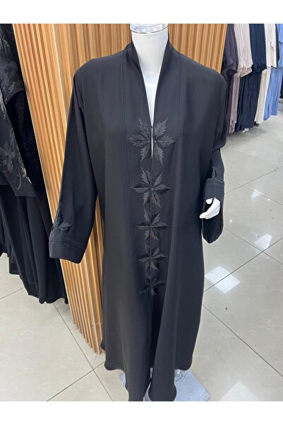 Korean A formal and elegant abaya with pleated details at the front and on th...