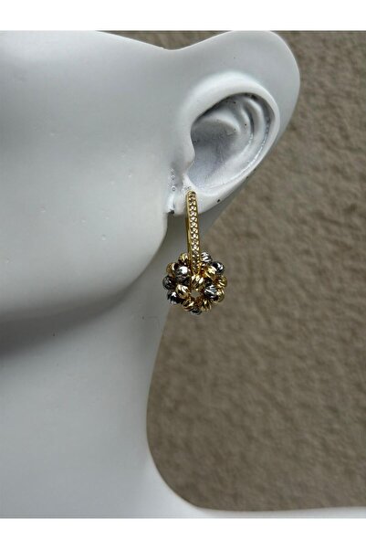 Cadera Jewelry Stone-Encrusted Hoop Earrings with Flower Detail