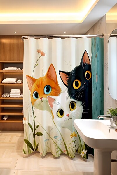 EVPANYA Завіса для ванної кімнати, завіса для душу з малюнком «Друзі в саду»,...