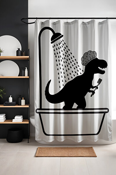 EVPANYA Κουρτίνα μπάνιου, Κουρτίνα ντους με σχέδιο δεινοσαύρων στο μπάνιο, Κο...