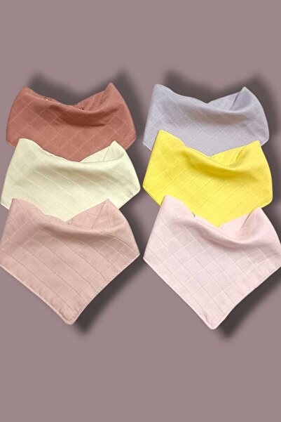 sağel 100% Cotton 6 Pieces Muslin Collar Bib Double Layer with Two Snaps for ...