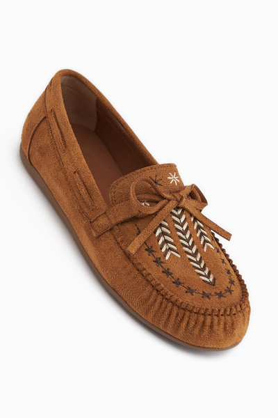 Limoya Дария Таба Суед Бродирани Мокасини Лоуфър Дамски Обувки