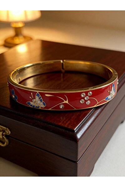 Ceki Home Kadın Çelik Kelepçe Renkli Taşlı