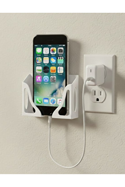 MÜTEFERRİKA 3D Duvara Monte Telefon Şarj Standı – Priz Yanı Telefon Tutucu As...