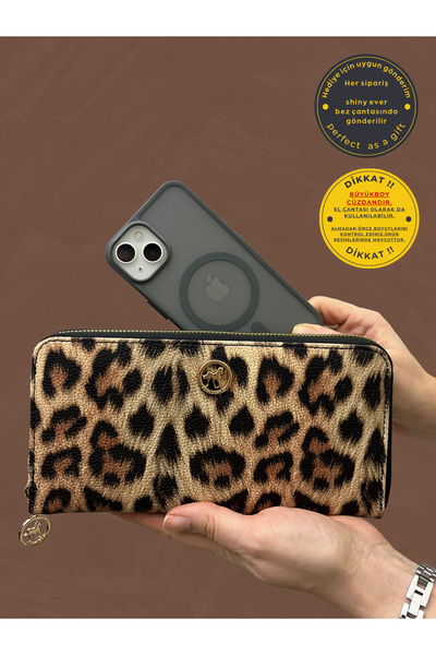shiny ever Великий телефонний відділ, шкіряний жіночий гаманець з леопардовим...