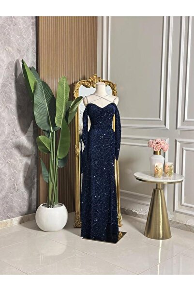 vanus fashion 6846-Starry Nights Dress – Navy