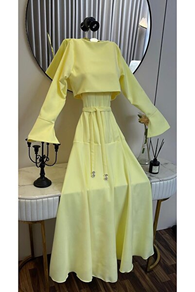 Rovanafashion Yellow evening dress