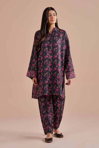 Nishat Linen 2 Piece - Printed Embroidered Suit - PE 26-27
